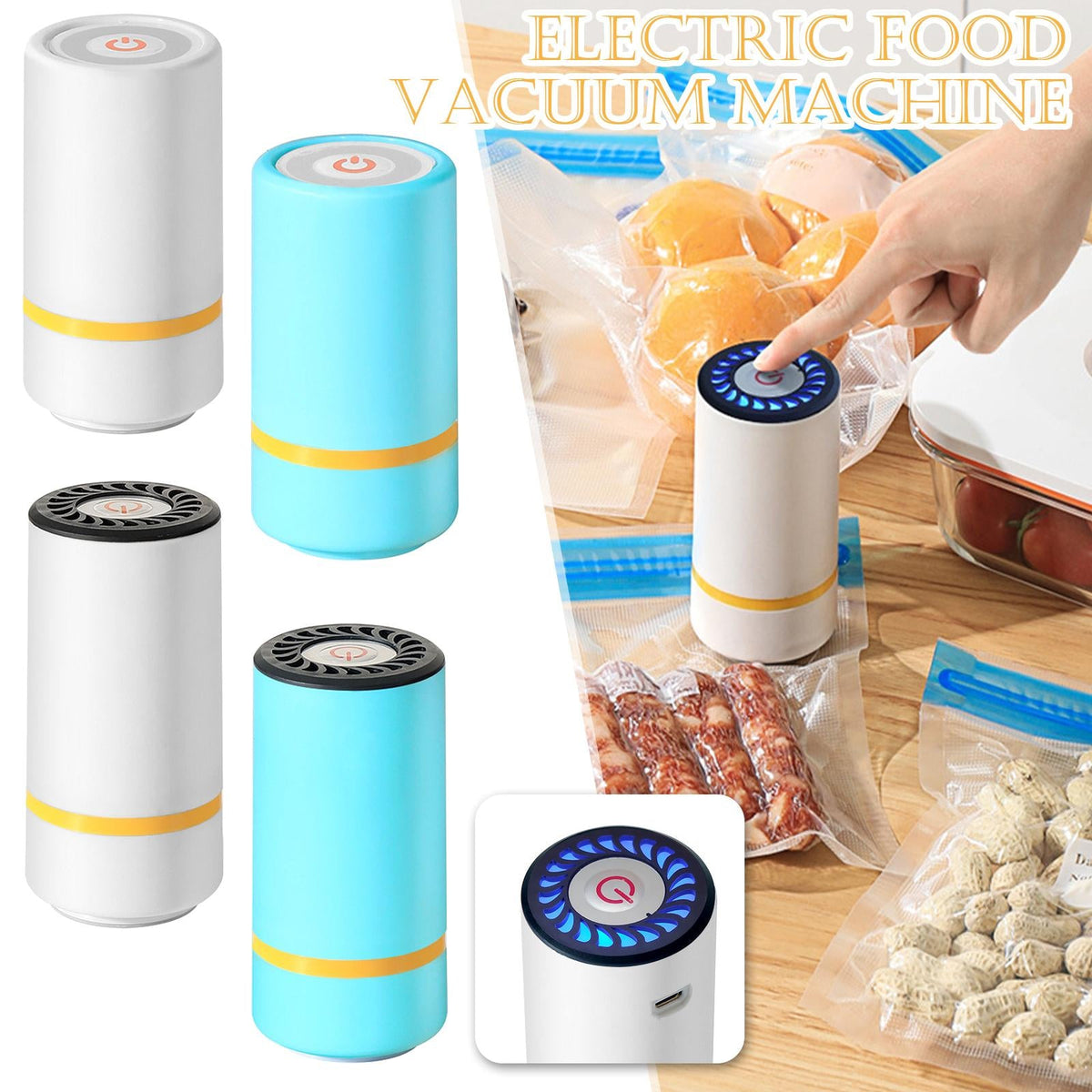 Compressed Bag Electric Pump Travel Vacuum Bag Pump Mini Vacuum Sealer Machine Space Saver for Clothes Food Organizer