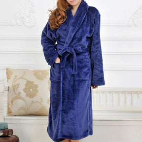 2022 Coral Fleece Long Robe Kimono Gown Winter Warm Flannel Nightdress Bathrobe Casual Sleepwear Intimate Lingerie Thicken Homewear