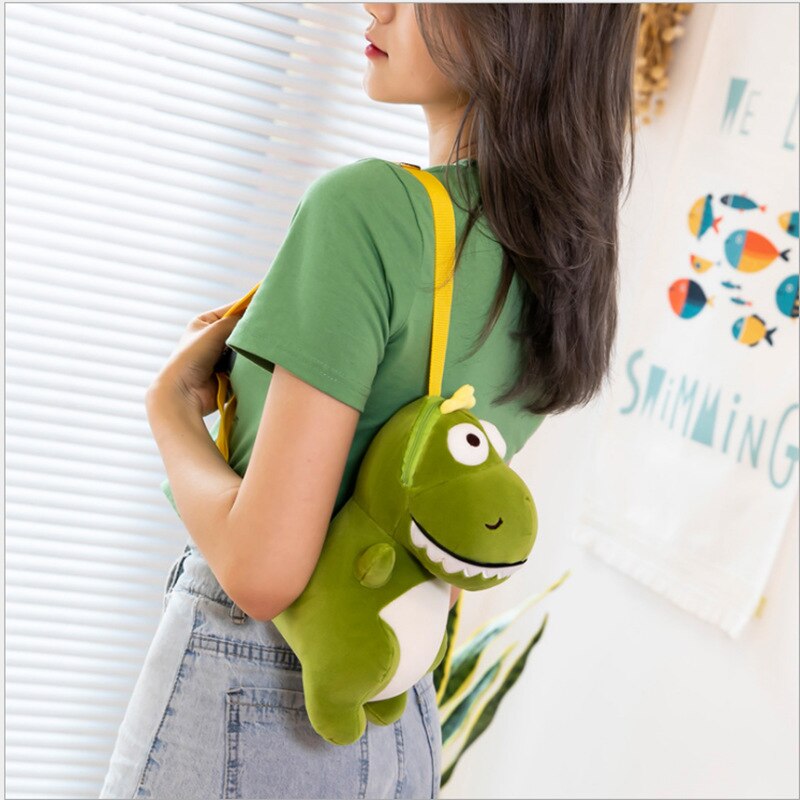 Creative Cartoon Stuffed Plush Backpack Dinosaur Shoulder Bag Alien Dog Backpack Birthday Party Gift Plush Toy Photography Props