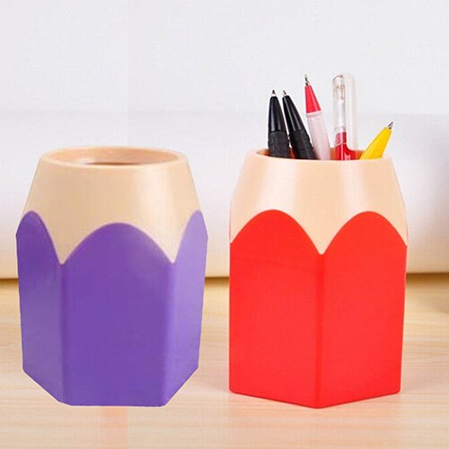 Creative Pen Vase Pencil Pot Makeup Brush Holder Stationery Desk Tidy Plastic Desk Organizer Container School Office Supplies