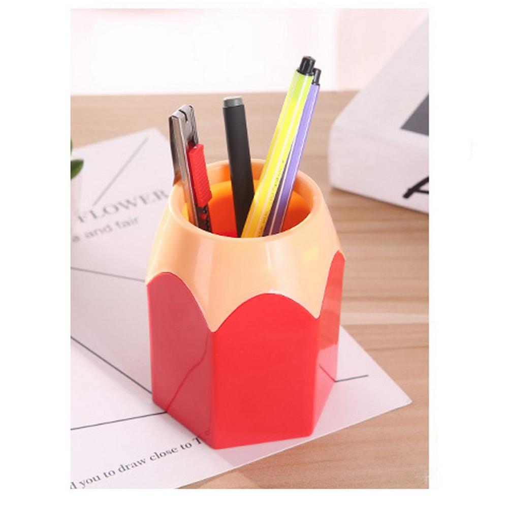 Creative Pen Vase Pencil Pot Makeup Brush Holder Stationery Desk Tidy Plastic Desk Organizer Container School Office Supplies