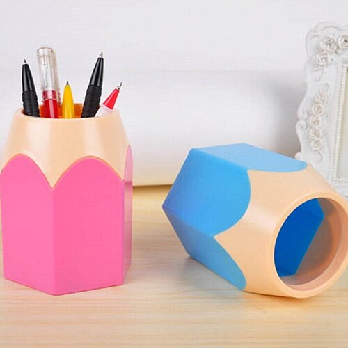 Creative Pen Vase Pencil Pot Makeup Brush Holder Stationery Desk Tidy Plastic Desk Organizer Container School Office Supplies