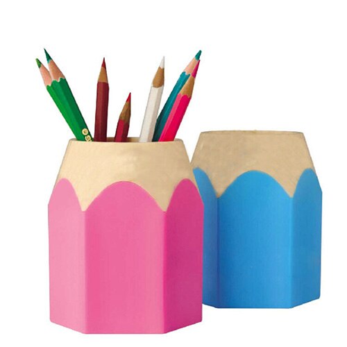 Creative Pen Vase Pencil Pot Makeup Brush Holder Stationery Desk Tidy Plastic Desk Organizer Container School Office Supplies