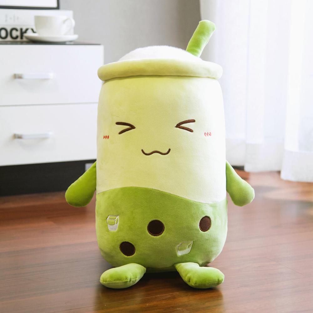 Cute Boba Milk Tea Plushie Toy Soft Stuffed Apple Pink Strawberry Taste Milk Tea Hug Pillow Balls Bubo Tea Cup Cushion