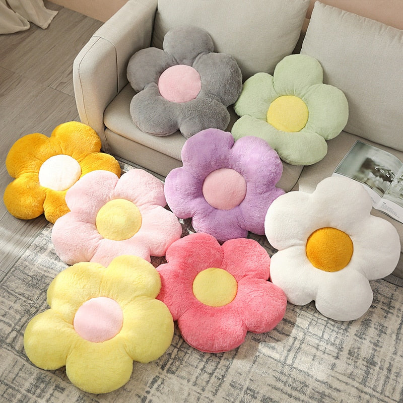 Cute Flower Plush Pillow Stuffed Soft Plant Flower Throw Pillow Cushion Home Sofa Decoration Pillow