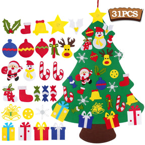 DIY Felt Christmas Tree Merry Christmas Decorations For Home 2022 Cristmas Ornament Xmas Navidad Gifts Santa Claus New Year Tree