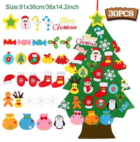 DIY Felt Christmas Tree Merry Christmas Decorations For Home 2022 Cristmas Ornament Xmas Navidad Gifts Santa Claus New Year Tree