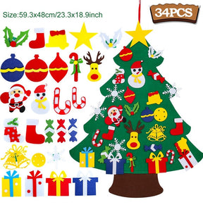 DIY Felt Christmas Tree Merry Christmas Decorations For Home 2022 Cristmas Ornament Xmas Navidad Gifts Santa Claus New Year Tree