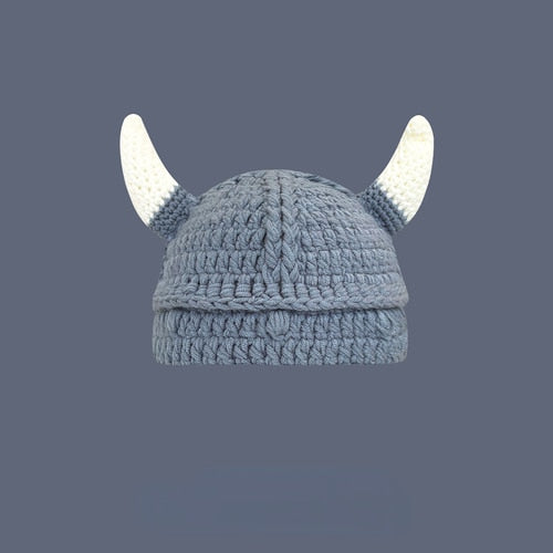 Devil Knit Horn Hat  for Men Women Warm Fun Fashionable Various Styles of Optional Halloween Decoration Balaclava Boy Streetwear