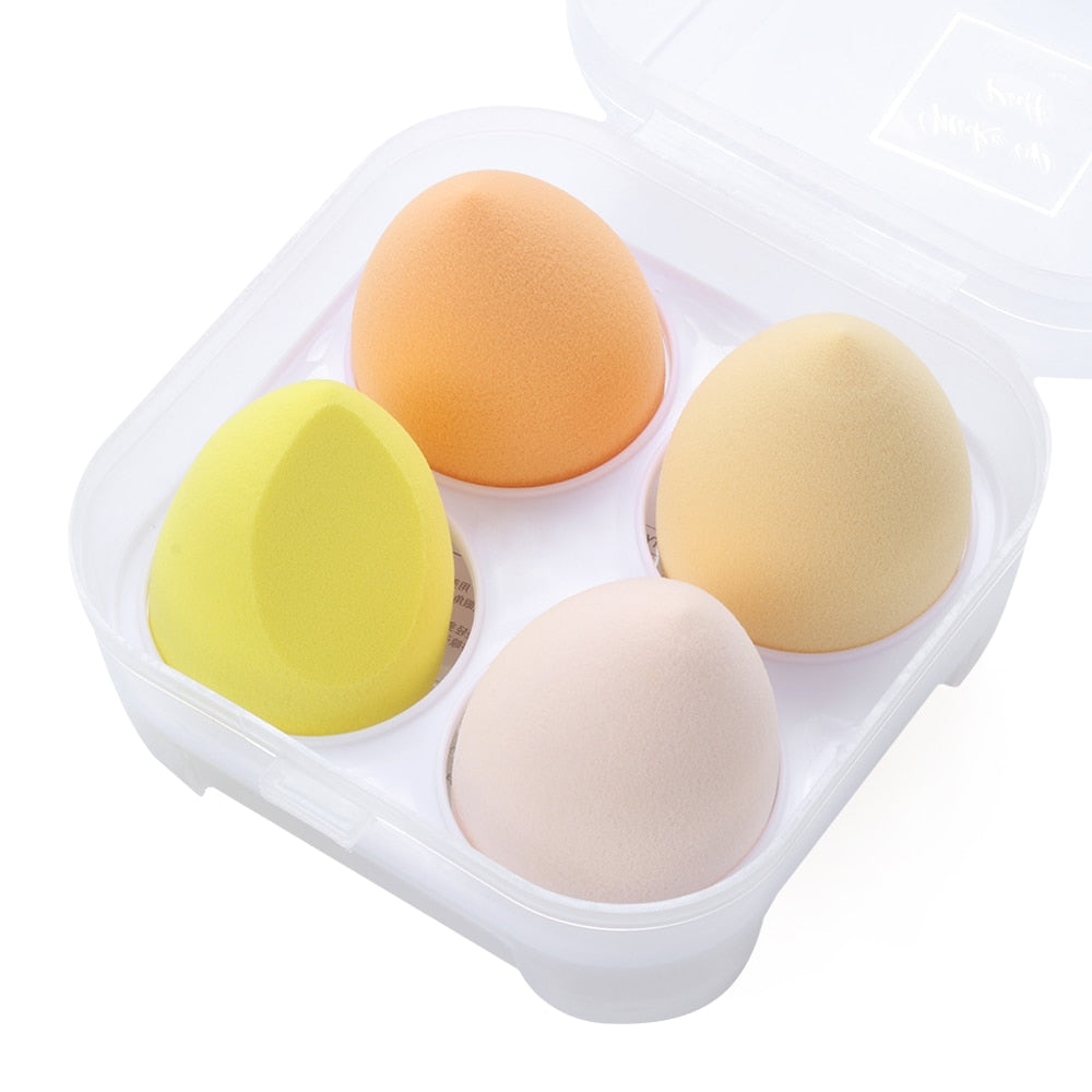 Different Sizes Makeup Sponge Dry&amp;Wet Use Cosmetic Puff Sponge maquiagem Foundation Powder Blush Beauty Tools with Storage Box