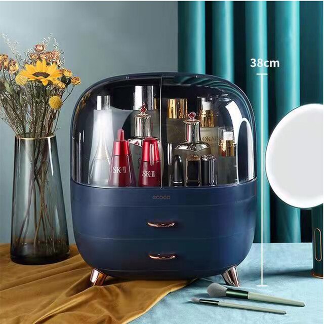 Fashion Big Capacity Cosmetic Storage Box Waterproof Dustproof Bathroom Desktop Beauty Makeup Organizer Skin Care Storage Drawer