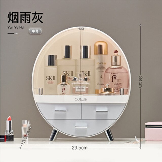 Fashion Big Capacity Cosmetic Storage Box Waterproof Dustproof Bathroom Desktop Beauty Makeup Organizer Skin Care Storage Drawer