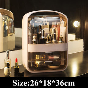 Fashion Big Capacity Cosmetic Storage Box Waterproof Dustproof Bathroom Desktop Beauty Makeup Organizer Skin Care Storage Drawer