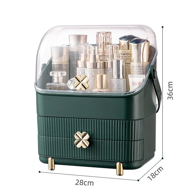 Fashion Big Capacity Cosmetic Storage Box Waterproof Dustproof Bathroom Desktop Beauty Makeup Organizer Skin Care Storage Drawer