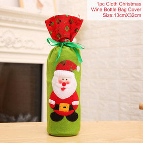 Christmas Decorations for Home Santa Claus Wine Bottle Cover Snowman Stocking Gift Holders Xmas Navidad Decor New Year