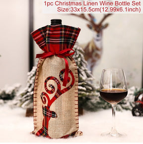 Christmas Decorations for Home Santa Claus Wine Bottle Cover Snowman Stocking Gift Holders Xmas Navidad Decor New Year