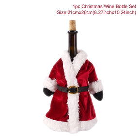 Christmas Decorations for Home Santa Claus Wine Bottle Cover Snowman Stocking Gift Holders Xmas Navidad Decor New Year
