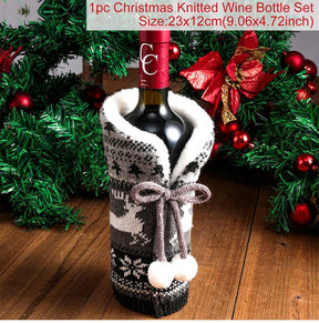 Christmas Decorations for Home Santa Claus Wine Bottle Cover Snowman Stocking Gift Holders Xmas Navidad Decor New Year