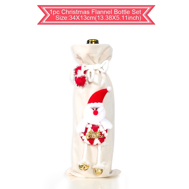 Christmas Decorations for Home Santa Claus Wine Bottle Cover Snowman Stocking Gift Holders Xmas Navidad Decor New Year