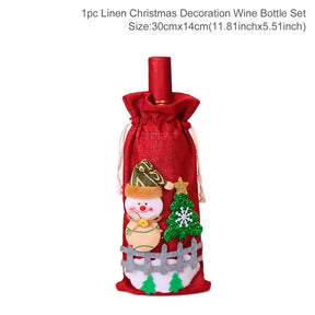 Christmas Decorations for Home Santa Claus Wine Bottle Cover Snowman Stocking Gift Holders Xmas Navidad Decor New Year