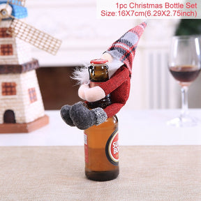 Christmas Decorations for Home Santa Claus Wine Bottle Cover Snowman Stocking Gift Holders Xmas Navidad Decor New Year