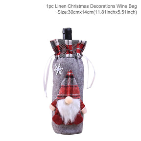 Christmas Decorations for Home Santa Claus Wine Bottle Cover Snowman Stocking Gift Holders Xmas Navidad Decor New Year