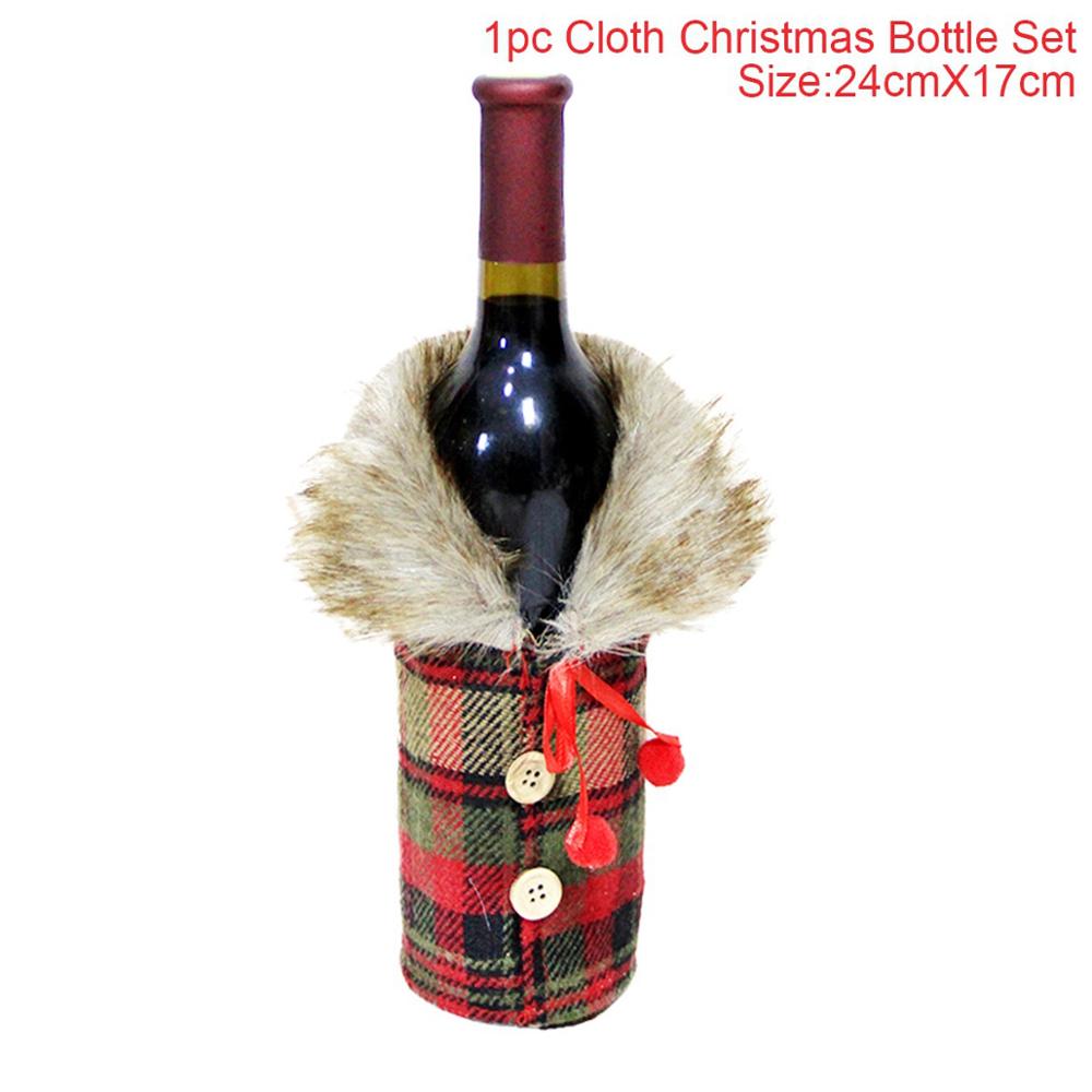 Christmas Decorations for Home Santa Claus Wine Bottle Cover Snowman Stocking Gift Holders Xmas Navidad Decor New Year