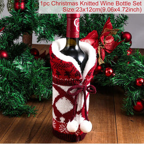 Christmas Decorations for Home Santa Claus Wine Bottle Cover Snowman Stocking Gift Holders Xmas Navidad Decor New Year