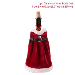 Christmas Decorations for Home Santa Claus Wine Bottle Cover Snowman Stocking Gift Holders Xmas Navidad Decor New Year