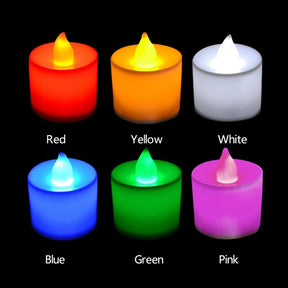 Flameless LED Tea Lights Candles Battery Powered Coloful Flickering Pillar Candles Votive Tealight Romantic party Home Decor