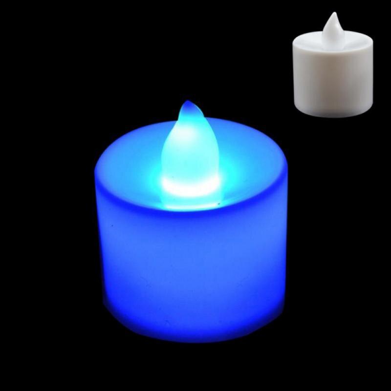 Flameless LED Tea Lights Candles Battery Powered Coloful Flickering Pillar Candles Votive Tealight Romantic party Home Decor