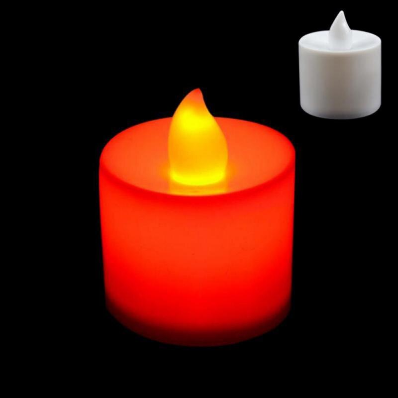 Flameless LED Tea Lights Candles Battery Powered Coloful Flickering Pillar Candles Votive Tealight Romantic party Home Decor