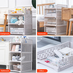 Foldable Clothes Organizer 2022 Wardrobe Storage Drawer Closet Layered Box Separator Partitions Rack Kitchen Bathroom Shelf