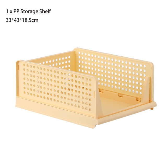 Foldable Clothes Organizer 2022 Wardrobe Storage Drawer Closet Layered Box Separator Partitions Rack Kitchen Bathroom Shelf