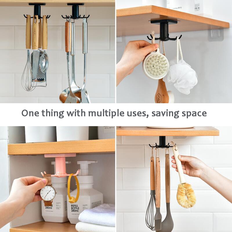 For Kitchen Organizer and Storage Kitchen Supplies Organizers Rotatable Rack Accessories Cabinet Organizer Hook Up Storage Rack