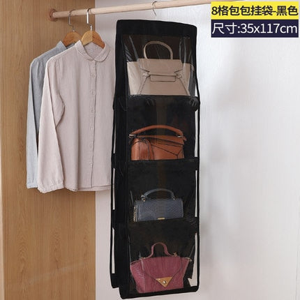 For Wardrobe Closet Transparent Storage Bag Hanging Handbag Organizer Door Wall Clear Sundry Shoe Bag with Hanger Pouch