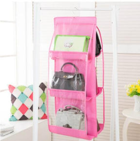 For Wardrobe Closet Transparent Storage Bag Hanging Handbag Organizer Door Wall Clear Sundry Shoe Bag with Hanger Pouch