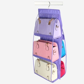 For Wardrobe Closet Transparent Storage Bag Hanging Handbag Organizer Door Wall Clear Sundry Shoe Bag with Hanger Pouch