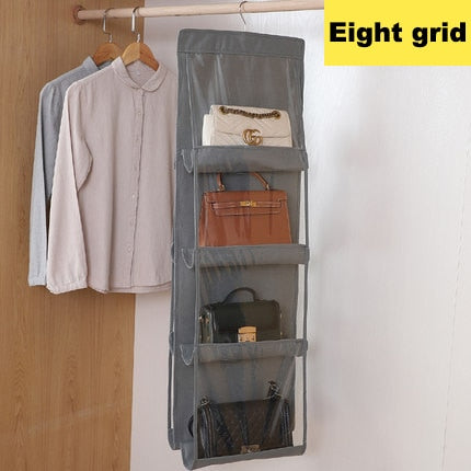 For Wardrobe Closet Transparent Storage Bag Hanging Handbag Organizer Door Wall Clear Sundry Shoe Bag with Hanger Pouch