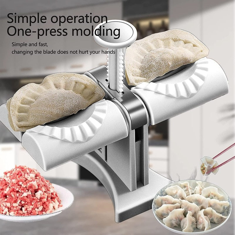 Fully Automatic Dumpling Machine Double Head Press Dumplings Mold DIY Empanadas Ravioli Mould Kitchen Gadget Accessories