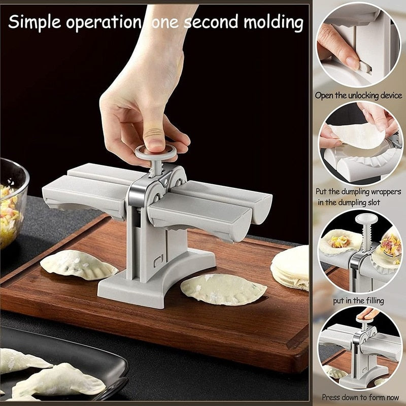 Fully Automatic Dumpling Machine Double Head Press Dumplings Mold DIY Empanadas Ravioli Mould Kitchen Gadget Accessories