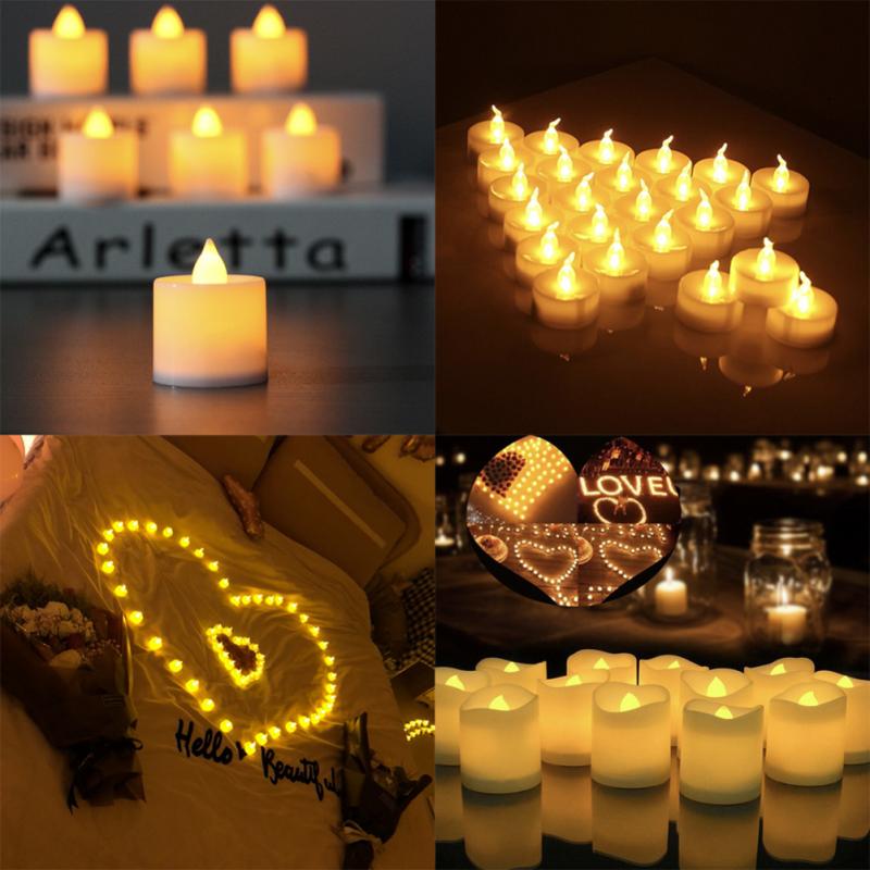 Flameless LED Tea Lights Candles Battery Powered Coloful Flickering Pillar Candles Votive Tealight Romantic party Home Decor