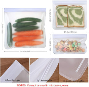 Silicone Food Storage Bag Reusable Stand Up Zip Shut Bag Leakproof Containers Fresh Bag Food Storage Bag Fresh Wrap Ziplock Bag