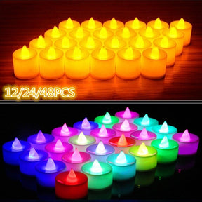 12/24/48pcs Flameless LED Tealight Tea Candles Wedding Light Romantic Candles Lights for  Birthday Party Wedding Decorations