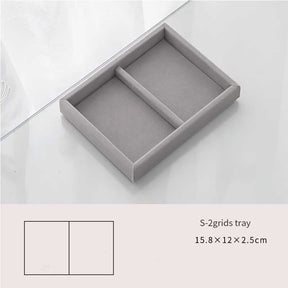 Handmade DIY Jewelry Box Drawer Storage Organizer Gray Soft Velvet Jewellery Earring Necklace Pendant Bracelet Tray 9 Options