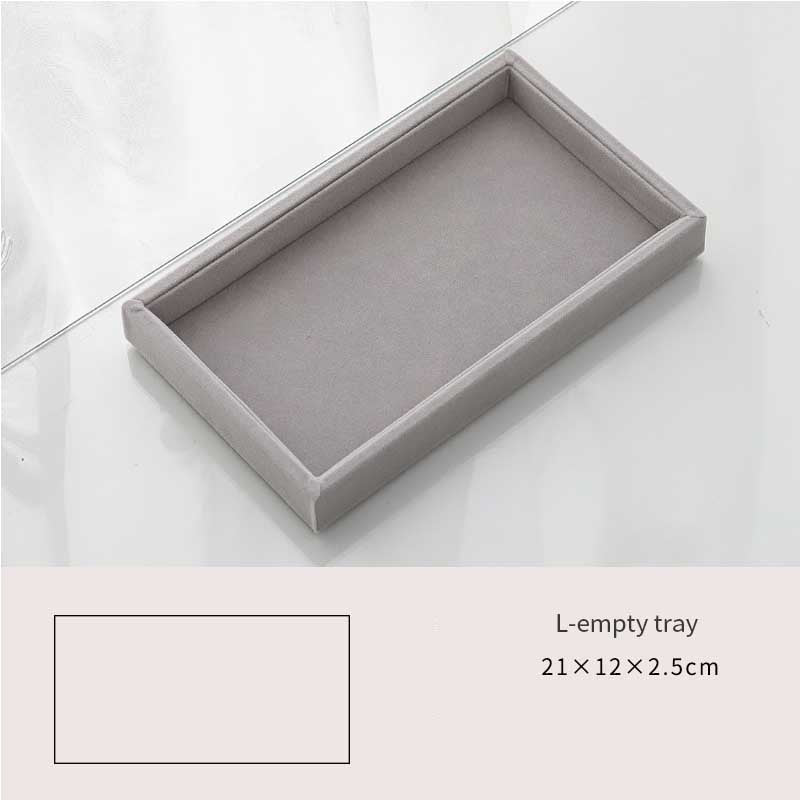 Handmade DIY Jewelry Box Drawer Storage Organizer Gray Soft Velvet Jewellery Earring Necklace Pendant Bracelet Tray 9 Options