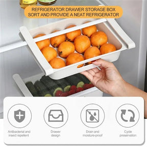 Hanging Kitchen Organizer Refrigerator Egg Fruit Storage Box Drawer Type Food Crisper Kitchen Accessories Fridge Organizer Shelf