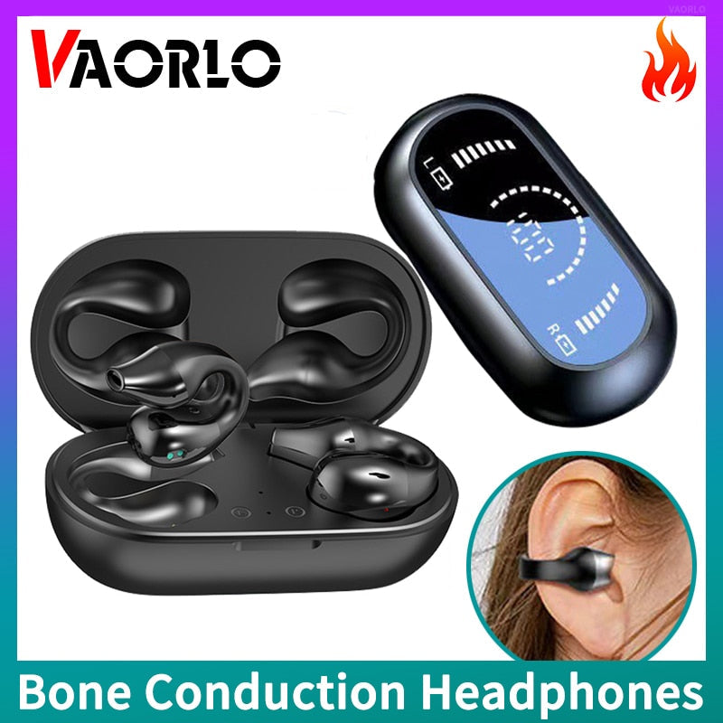 Wireless Headphone Bone Conduction Concept Ear-Clip Sports Game Music Touch Control Noise Cancelling TWS Bluetooth Earphone