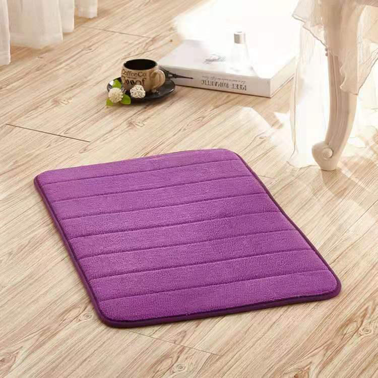 Home Bath Mat Coral Fleece Bathroom Carpet Water Absorption Non-slip Memory Foam Absorbent Washable Rug Toilet Floor Mat