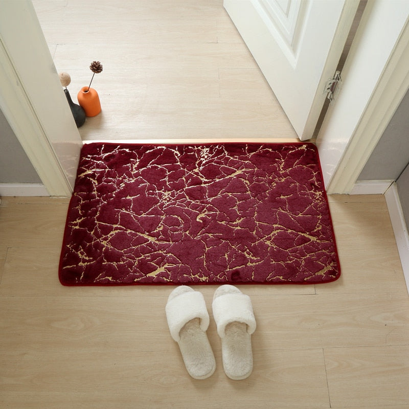 Home Living Room Bathroom Toilet Mats Set Gold Printing Anti Slip Rugs Bedroom Print Rug Shower Mat Bath Mats Bathroom